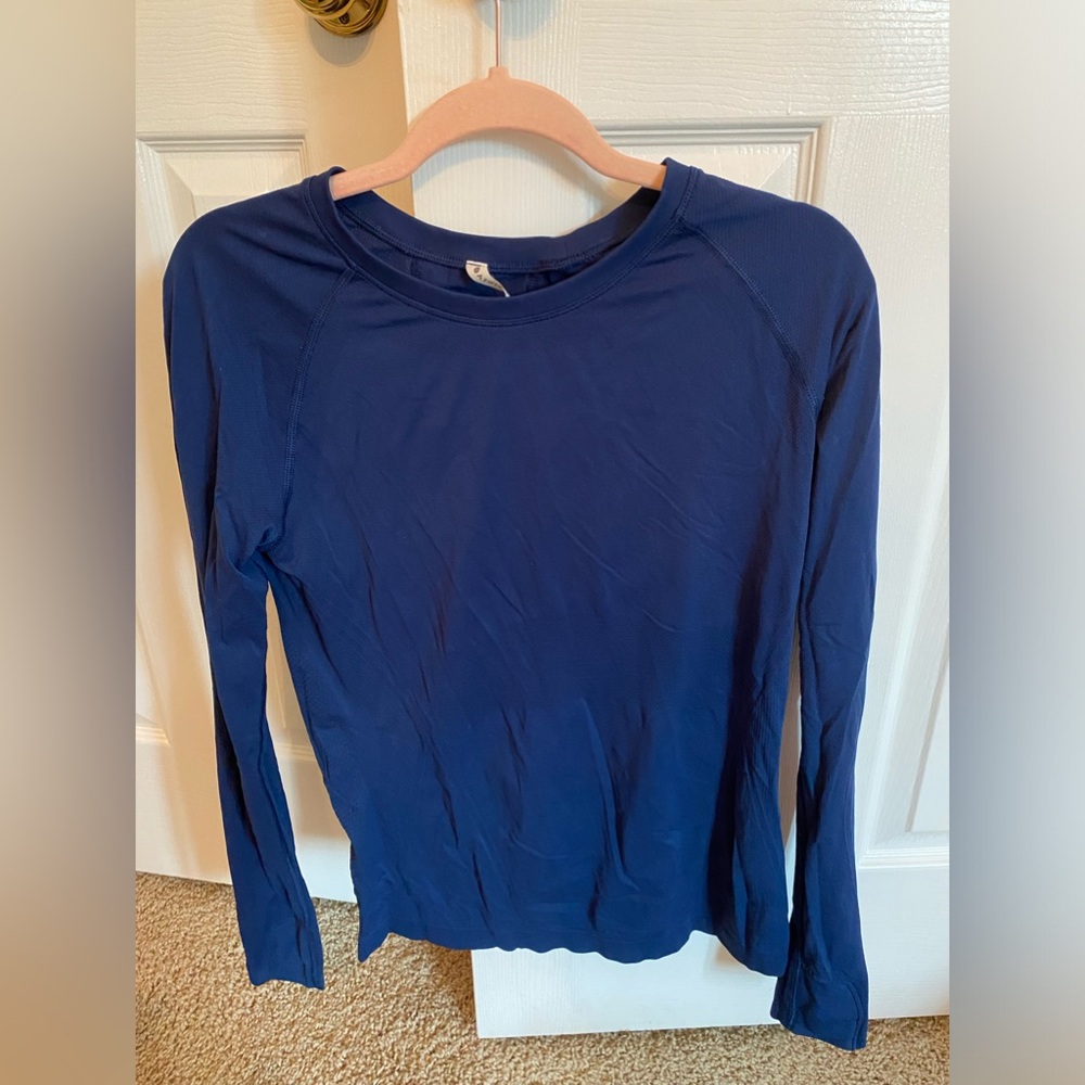 Blue athlete long sleeve
